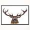 Designart - Deer Head in Front Illustration - Animal Art On Framed Canvas